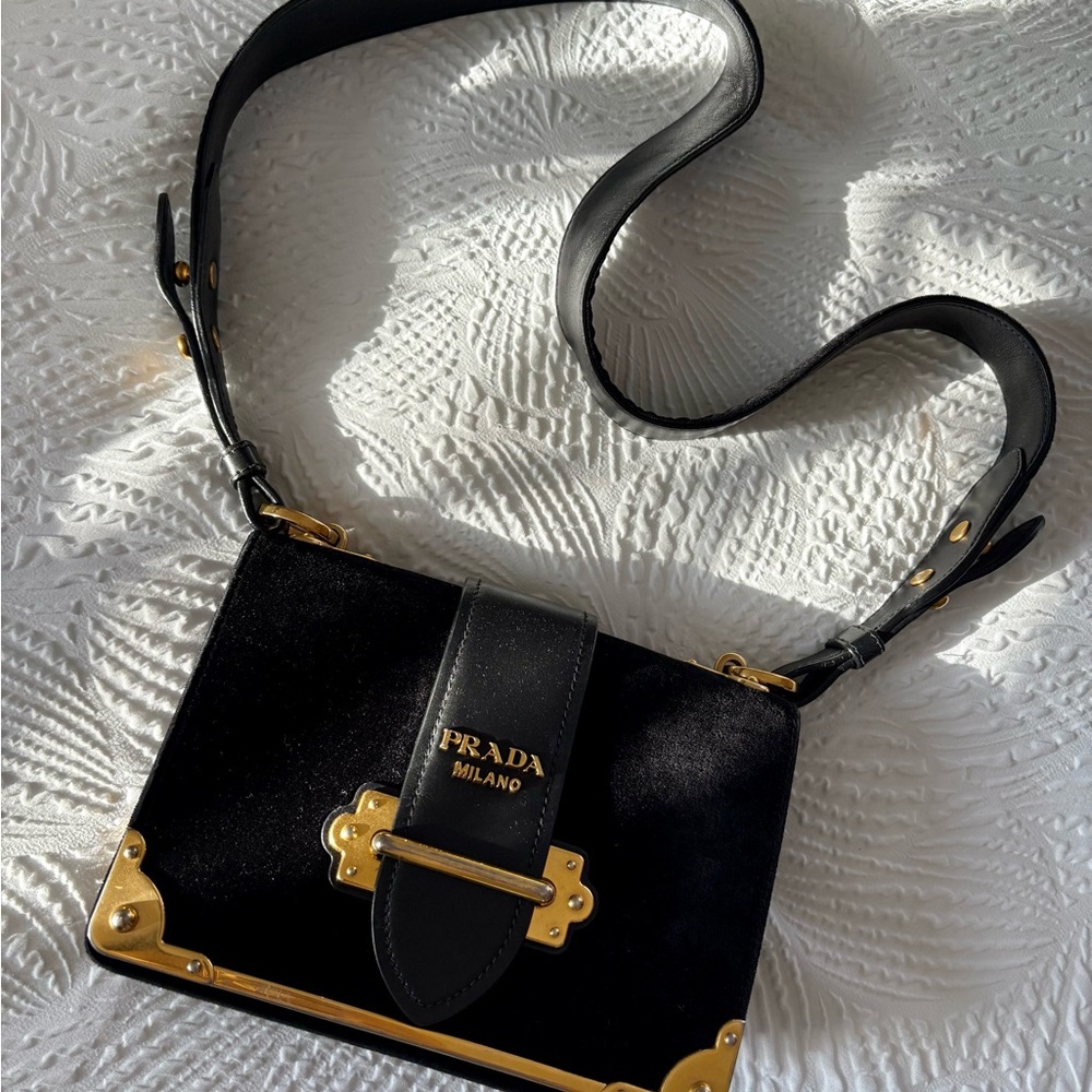 Prada Black Crossbody Bag with Gold Accents